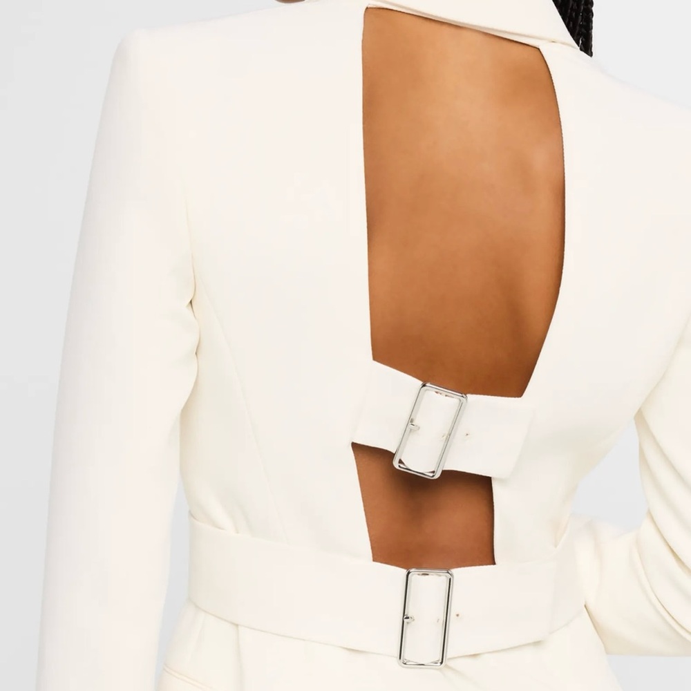 Elegant White Blazer Dress A.L.C. Mira Cutout Blazer Mini Dress I - Picture 4 of 7